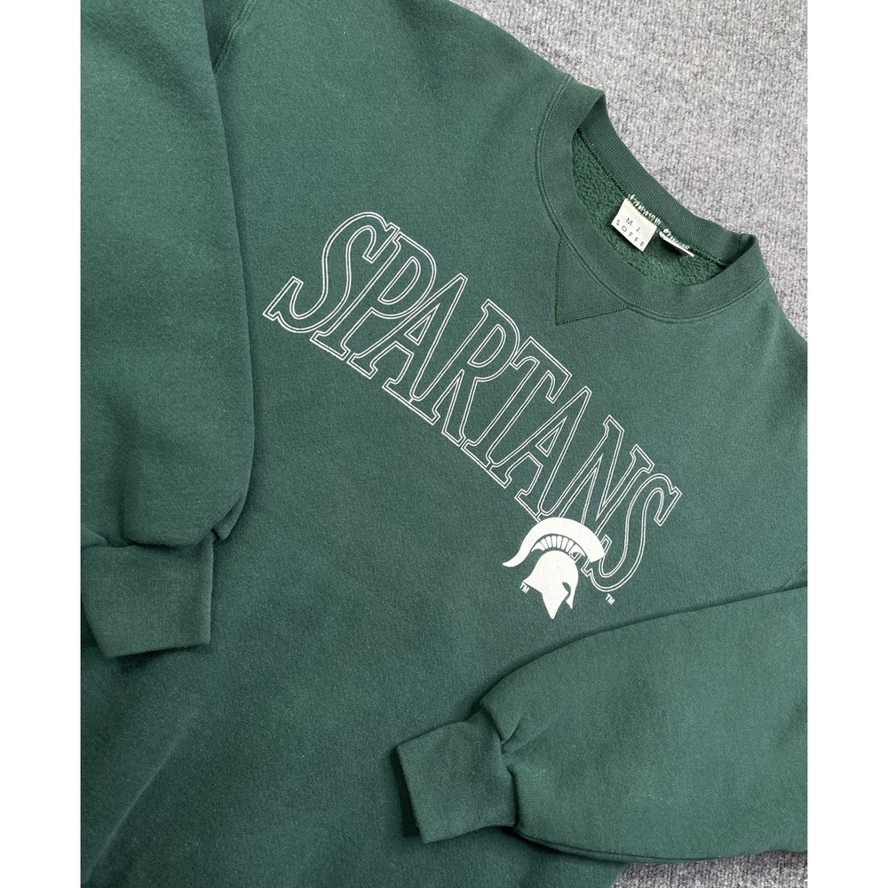 Vintage MJ Soffe Sweatshirt Men's L Spartans Heavy Crewneck 1990s USA